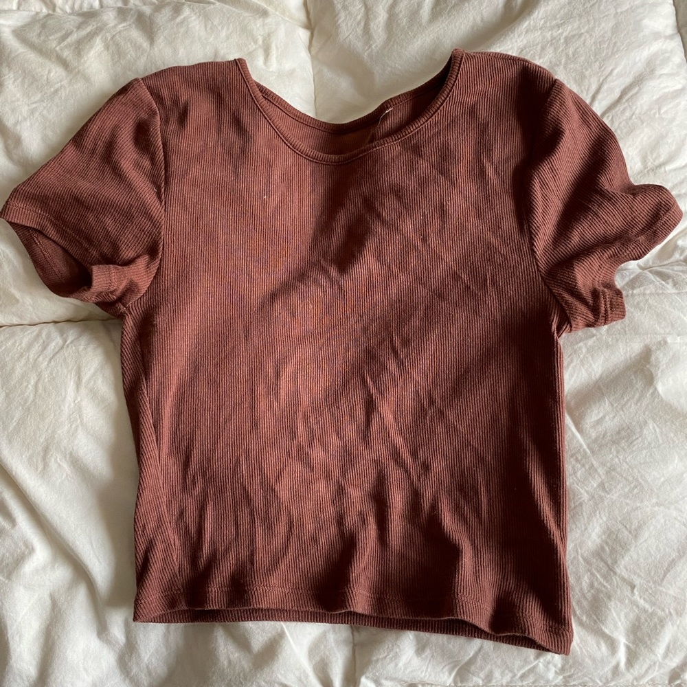 Ribbed Brown Pacsun Baby Tee